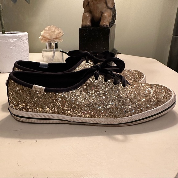 Keds x Kate spade gold glitter shoes SZ 6.5 - Picture 5 of 8